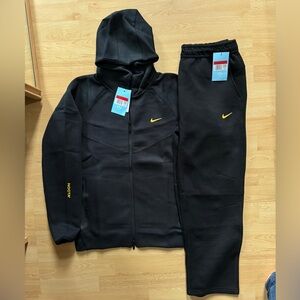 Nike Black and Gold Tracksuit Tech Fleece